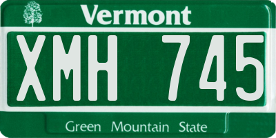 VT license plate XMH745