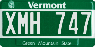 VT license plate XMH747
