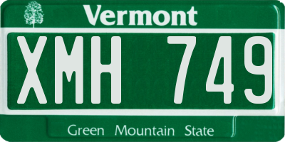 VT license plate XMH749