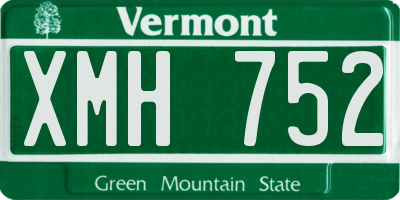 VT license plate XMH752