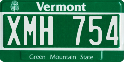 VT license plate XMH754
