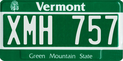 VT license plate XMH757