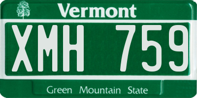 VT license plate XMH759
