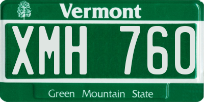 VT license plate XMH760