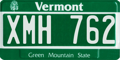 VT license plate XMH762