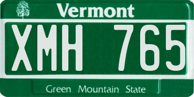 VT license plate XMH765