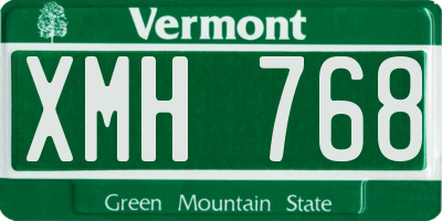 VT license plate XMH768