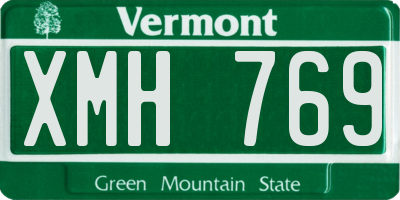 VT license plate XMH769