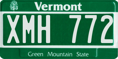 VT license plate XMH772