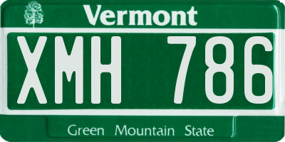 VT license plate XMH786