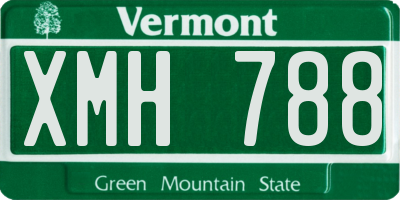 VT license plate XMH788