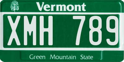 VT license plate XMH789