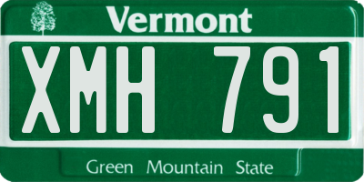 VT license plate XMH791