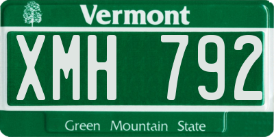 VT license plate XMH792