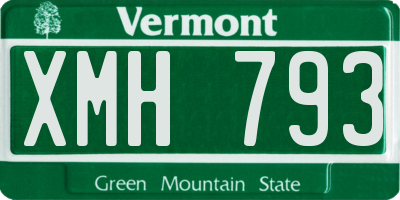 VT license plate XMH793