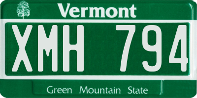 VT license plate XMH794