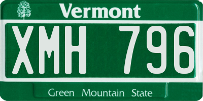 VT license plate XMH796