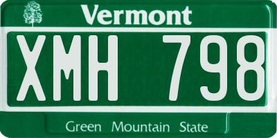 VT license plate XMH798