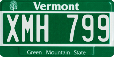 VT license plate XMH799