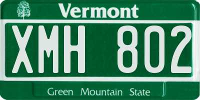 VT license plate XMH802