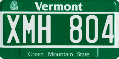 VT license plate XMH804