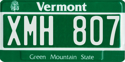VT license plate XMH807