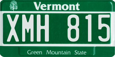 VT license plate XMH815
