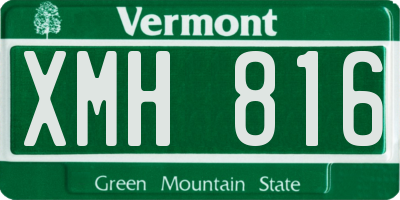 VT license plate XMH816