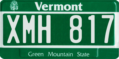 VT license plate XMH817