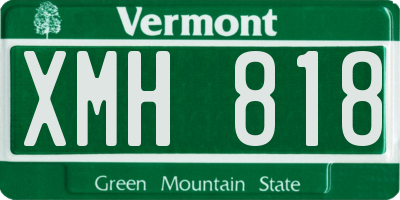 VT license plate XMH818