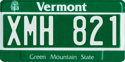 VT license plate XMH821