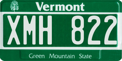 VT license plate XMH822