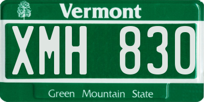 VT license plate XMH830