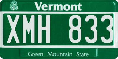 VT license plate XMH833