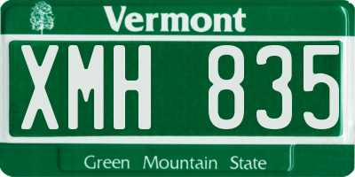 VT license plate XMH835