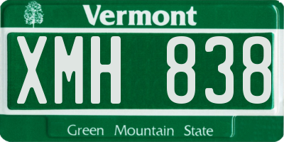 VT license plate XMH838