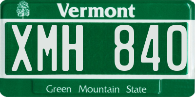 VT license plate XMH840