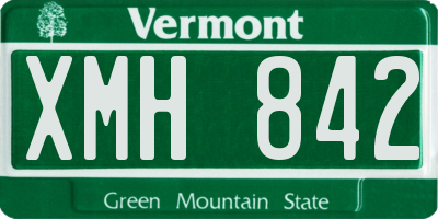 VT license plate XMH842