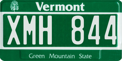 VT license plate XMH844