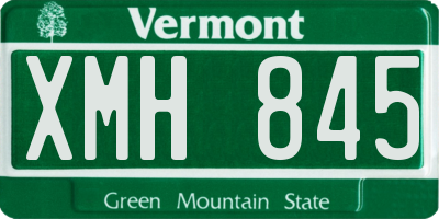 VT license plate XMH845
