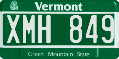 VT license plate XMH849
