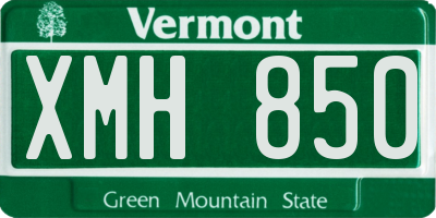 VT license plate XMH850