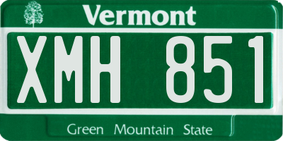 VT license plate XMH851