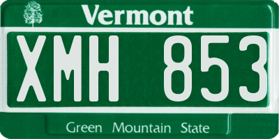 VT license plate XMH853