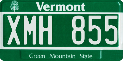 VT license plate XMH855