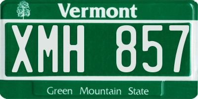 VT license plate XMH857
