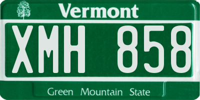 VT license plate XMH858