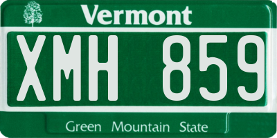 VT license plate XMH859