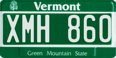 VT license plate XMH860