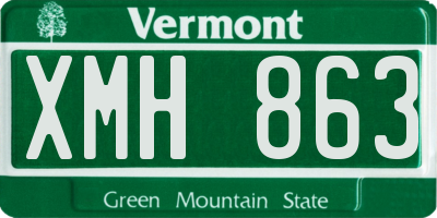 VT license plate XMH863